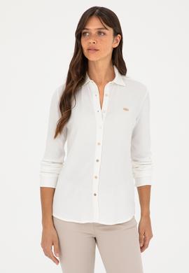 Kadın Ekru Örme Gömlek - 50282876004