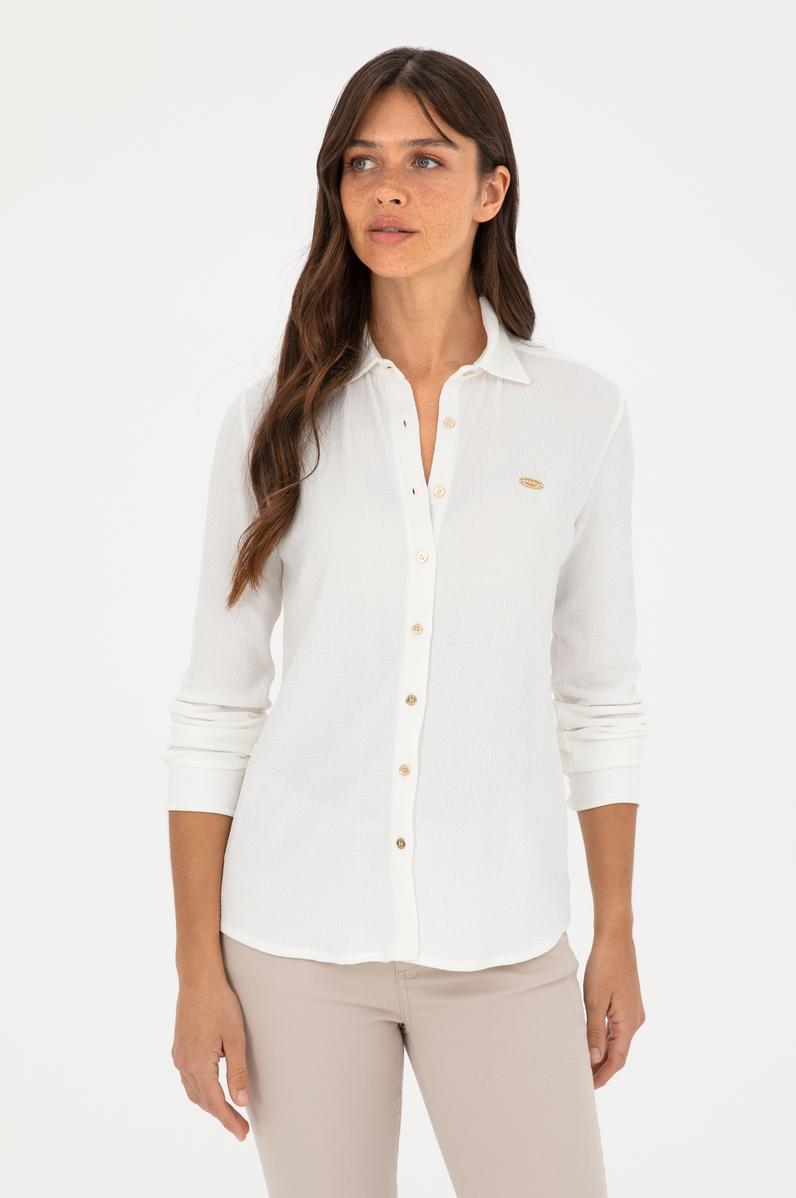 Kadın Ekru Örme Gömlek