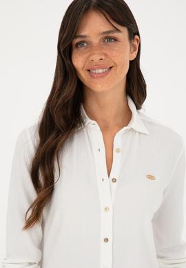 Kadın Ekru Örme Gömlek - 50282876004