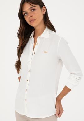 Kadın Ekru Örme Gömlek - 50282876004