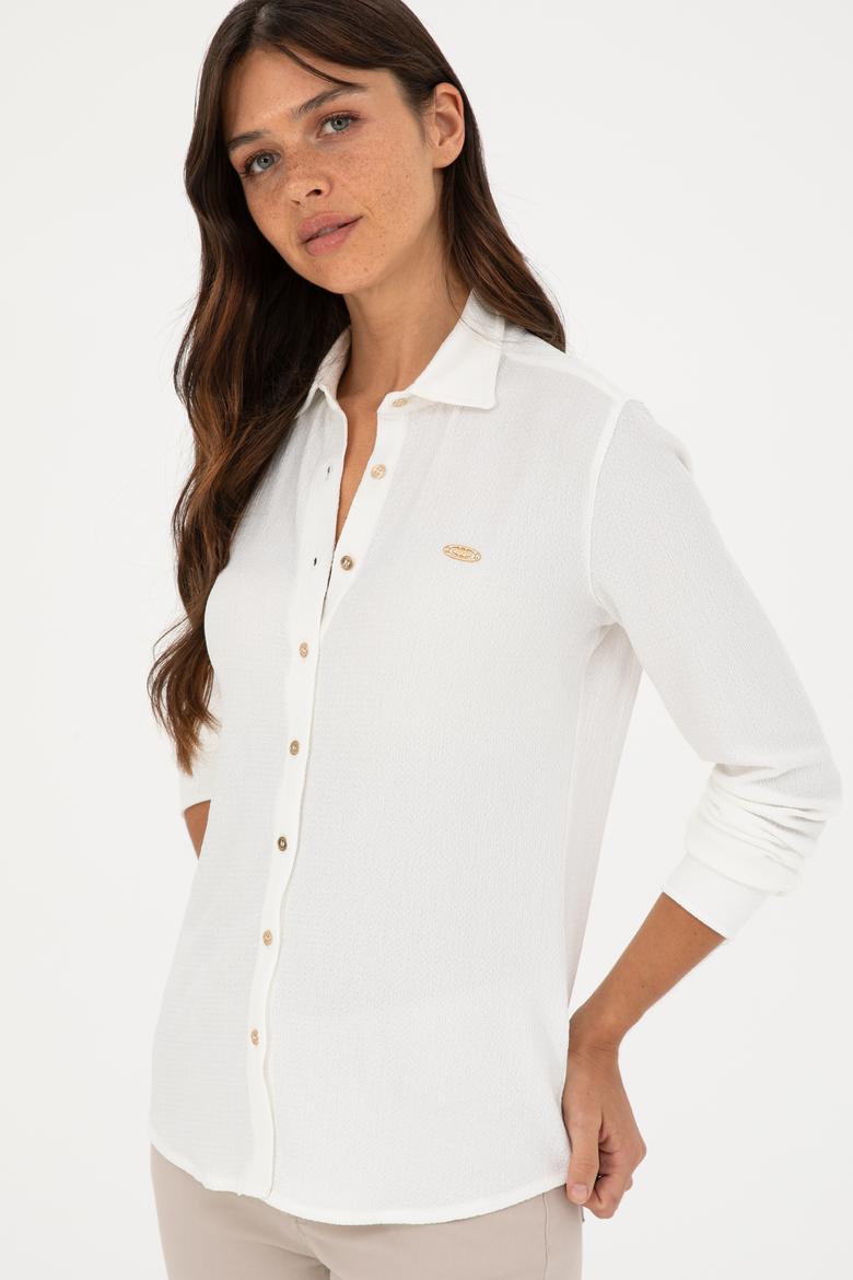 Kadın Ekru Örme Gömlek - 50282876004