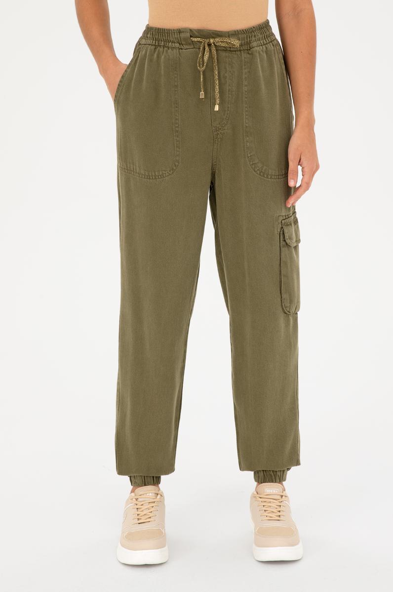 Kadın Haki Jean Pantolon