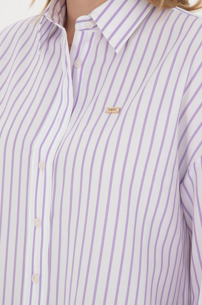 Kadın Lila Uzun Kollu Gömlek