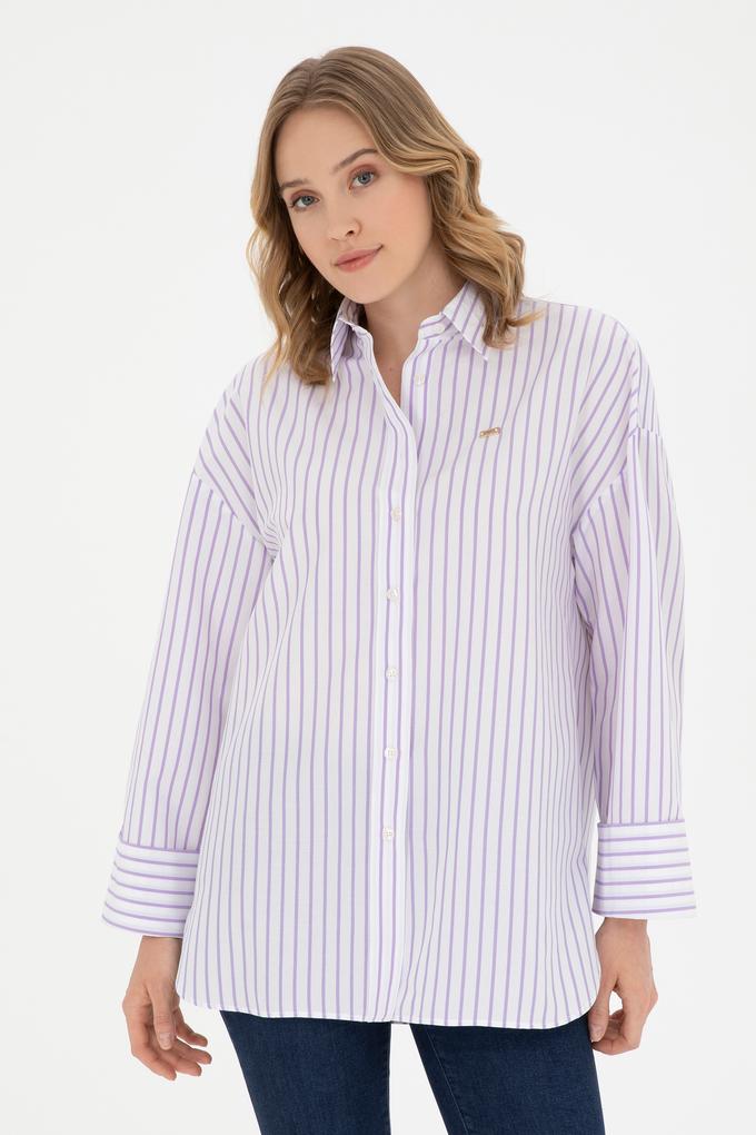Kadın Lila Uzun Kollu Gömlek