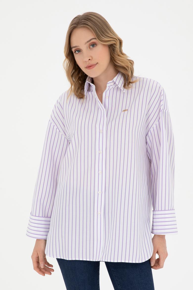 Kadın Lila Uzun Kollu Gömlek