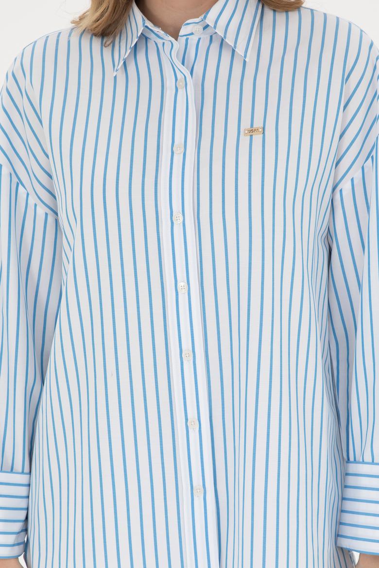 Kadın Saks Uzun Kollu Gömlek - 50289131018