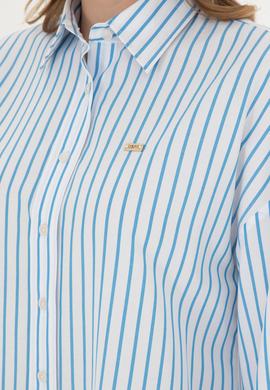 Kadın Saks Uzun Kollu Gömlek - 50289131018