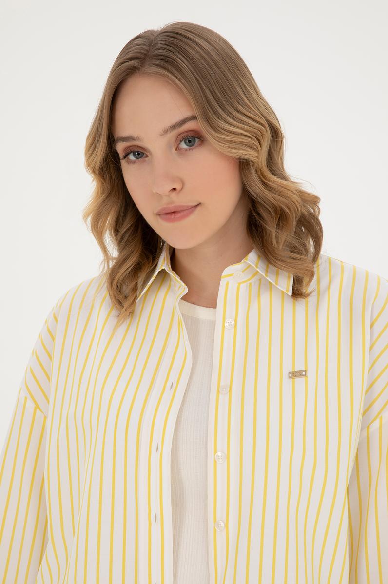 Kadın Sarı Uzun Kollu Gömlek