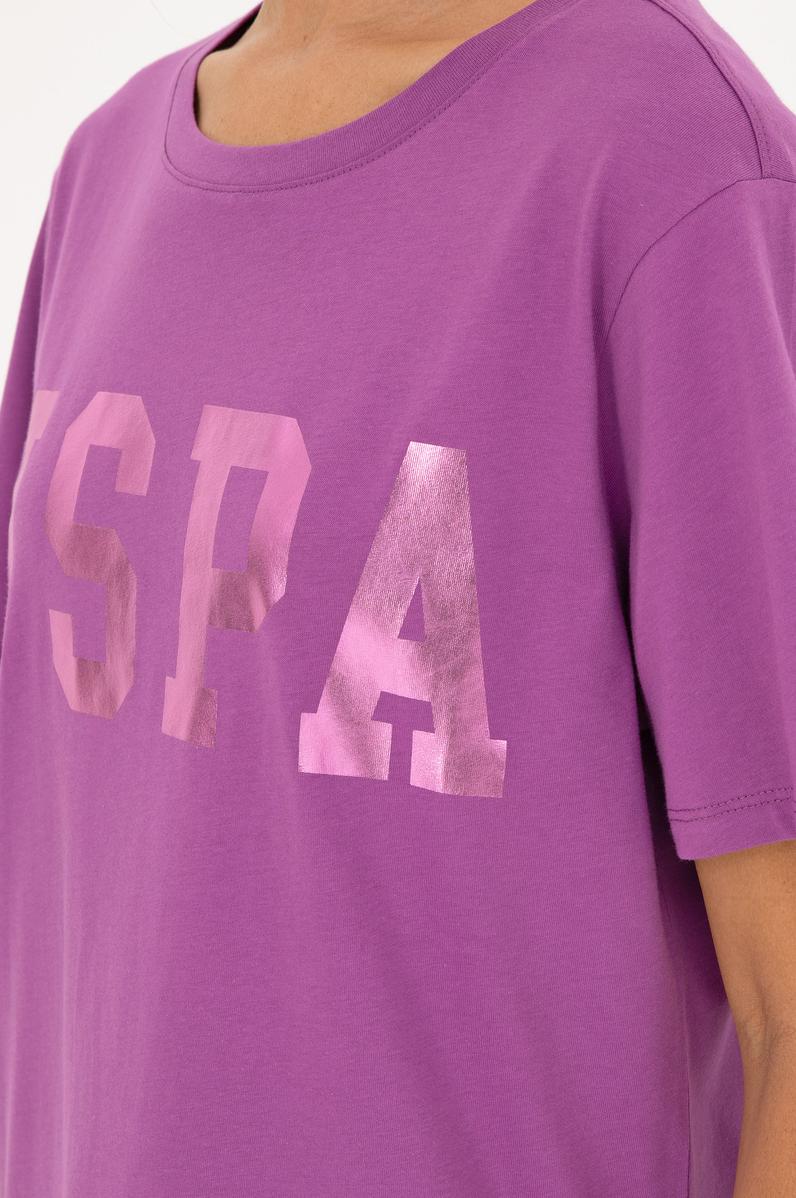 Kadın Mor Basic Bisiklet Yaka Tişört