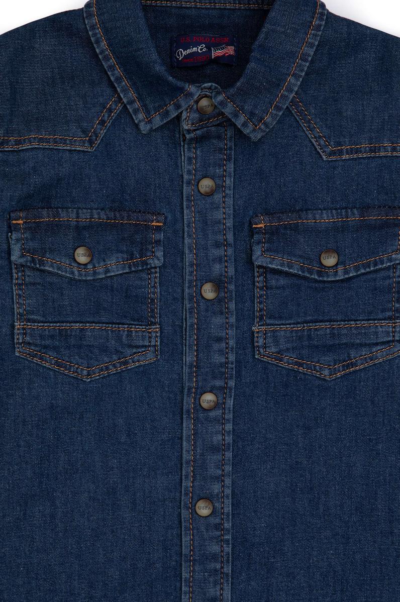 Erkek Çocuk Mavi Jean Gömlek