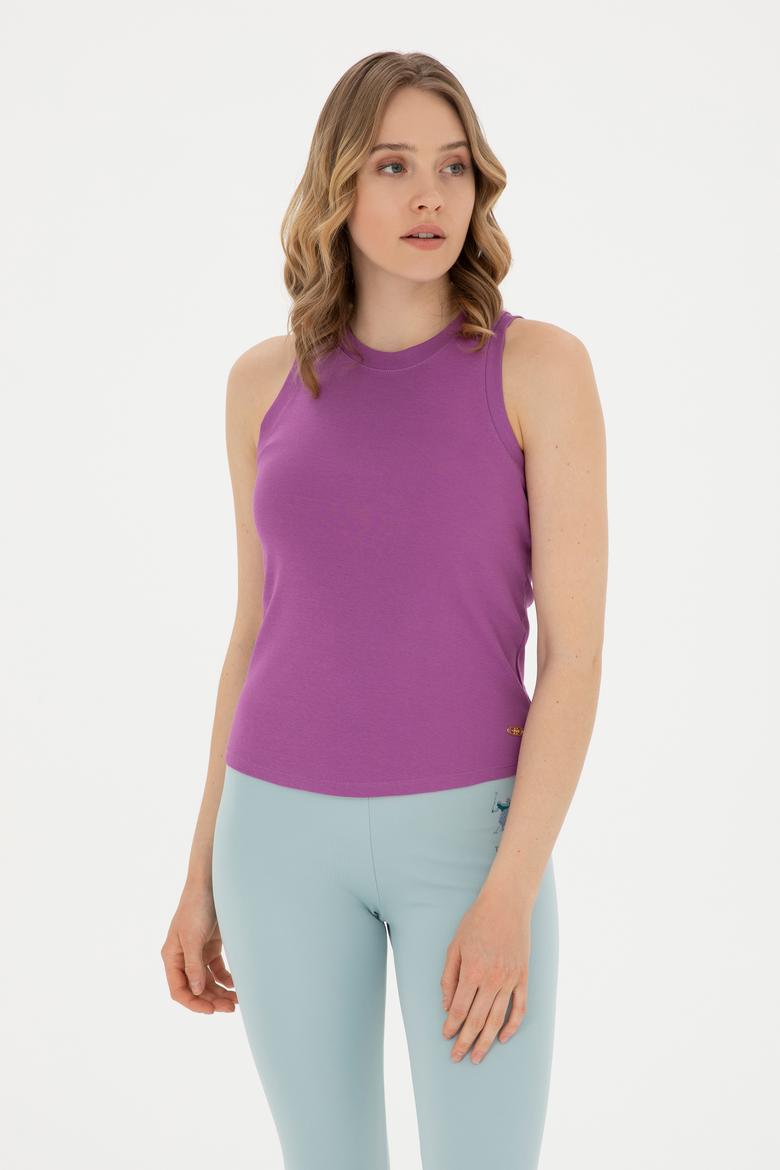 Kadın Mor Basic Tişört