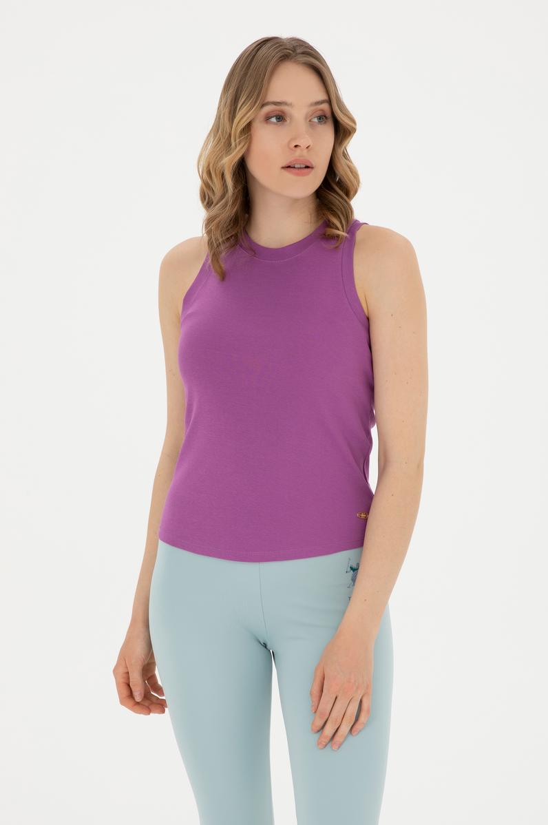 Kadın Mor Basic Tişört