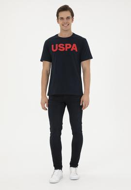 Erkek Regular Fit Bisiklet Yaka Koyu Lacivert Basic Tişört - 50279620039