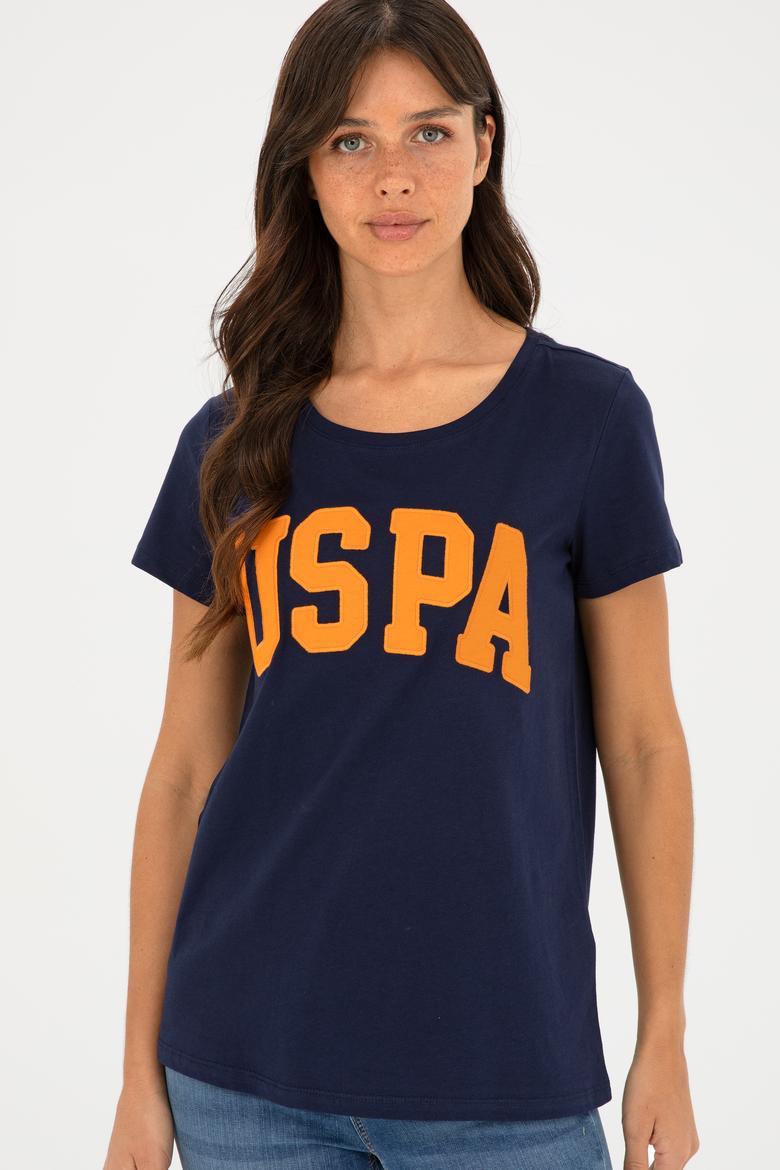 Kadın Lacivert Bisiklet Yaka Basic Tişört - 50280036004