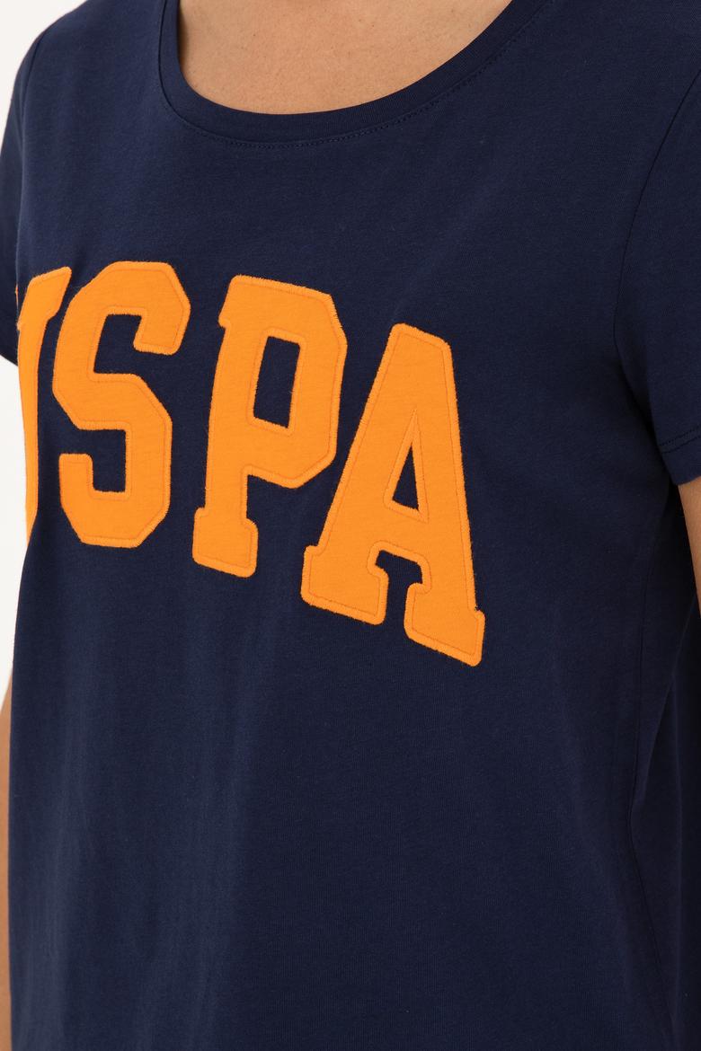 Kadın Lacivert Bisiklet Yaka Basic Tişört - 50280036004