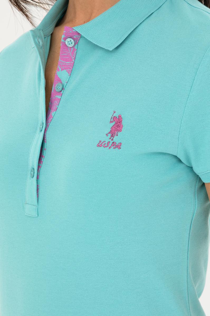 Kadın Mint Basic Polo Yaka Tişört