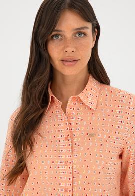 Kadın Somon Uzun Kollu Gömlek - 50280941006