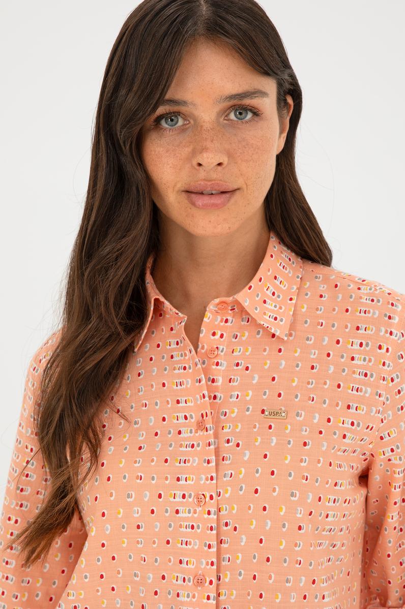 Kadın Somon Uzun Kollu Gömlek