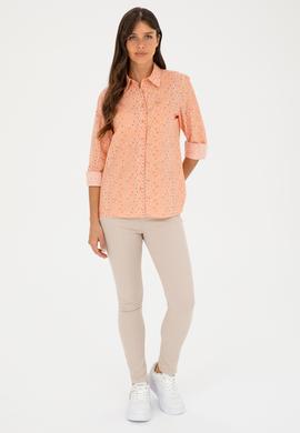 Kadın Somon Uzun Kollu Gömlek - 50280941006
