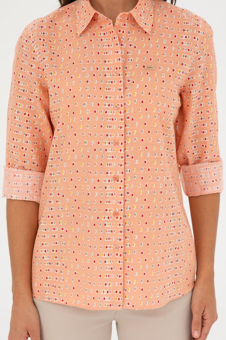 Kadın Somon Uzun Kollu Gömlek - 50280941006