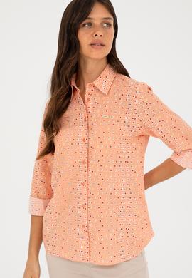 Kadın Somon Uzun Kollu Gömlek - 50280941006