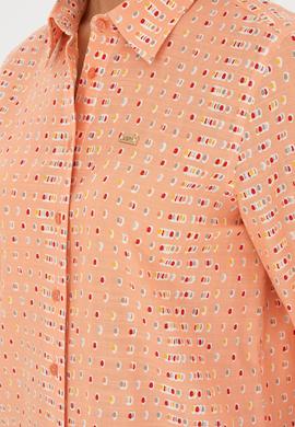 Kadın Somon Uzun Kollu Gömlek - 50280941006