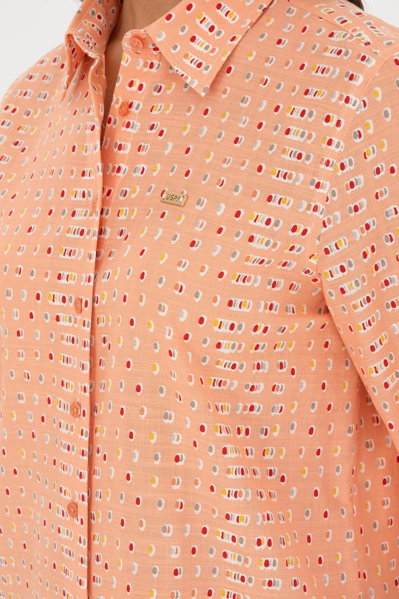 Kadın Somon Uzun Kollu Gömlek - 50280941006