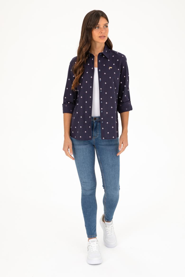 Kadın Lacivert Uzun Kollu Gömlek - 50280943010