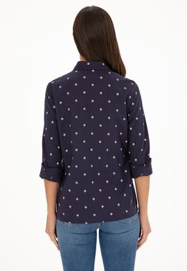 Kadın Lacivert Uzun Kollu Gömlek - 50280943010