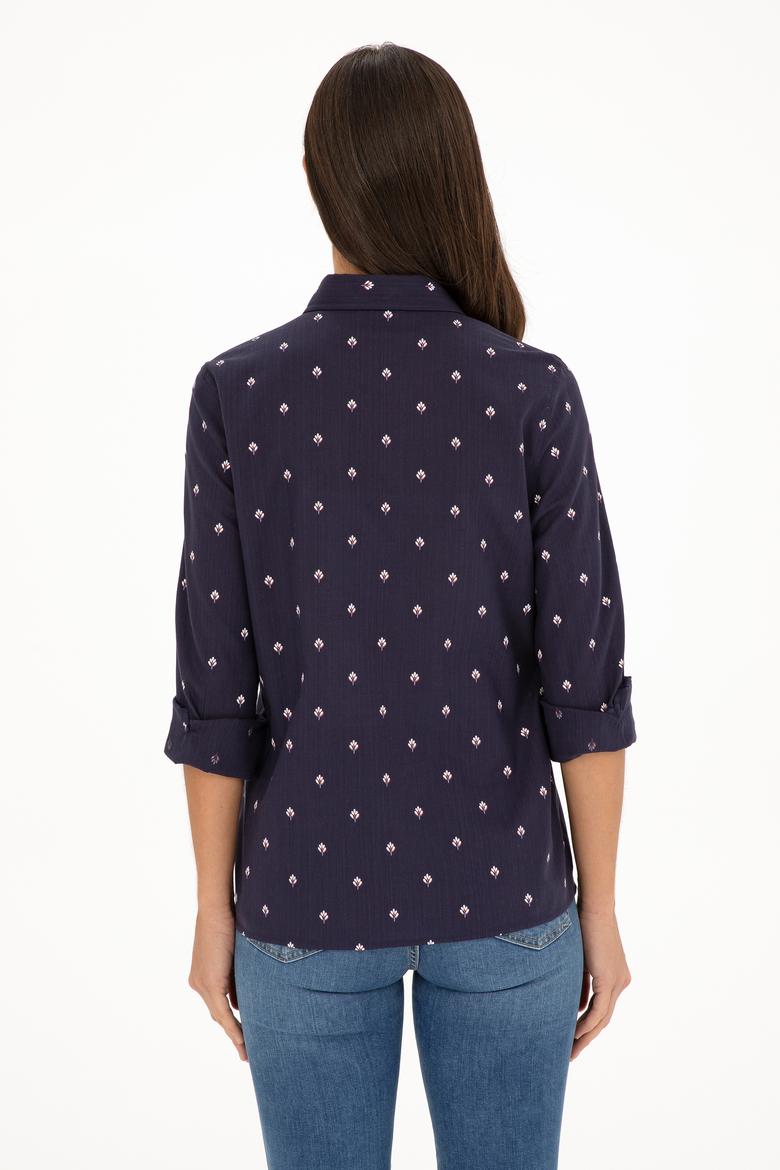 Kadın Lacivert Uzun Kollu Gömlek - 50280943010