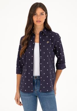 Kadın Lacivert Uzun Kollu Gömlek - 50280943010