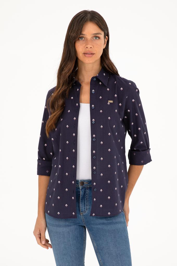 Kadın Lacivert Uzun Kollu Gömlek