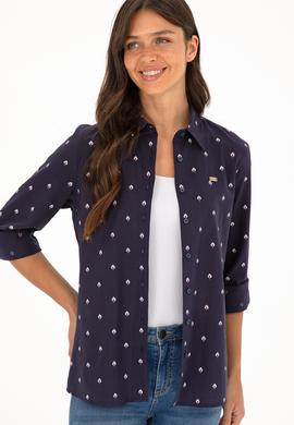 Kadın Lacivert Uzun Kollu Gömlek - 50280943010