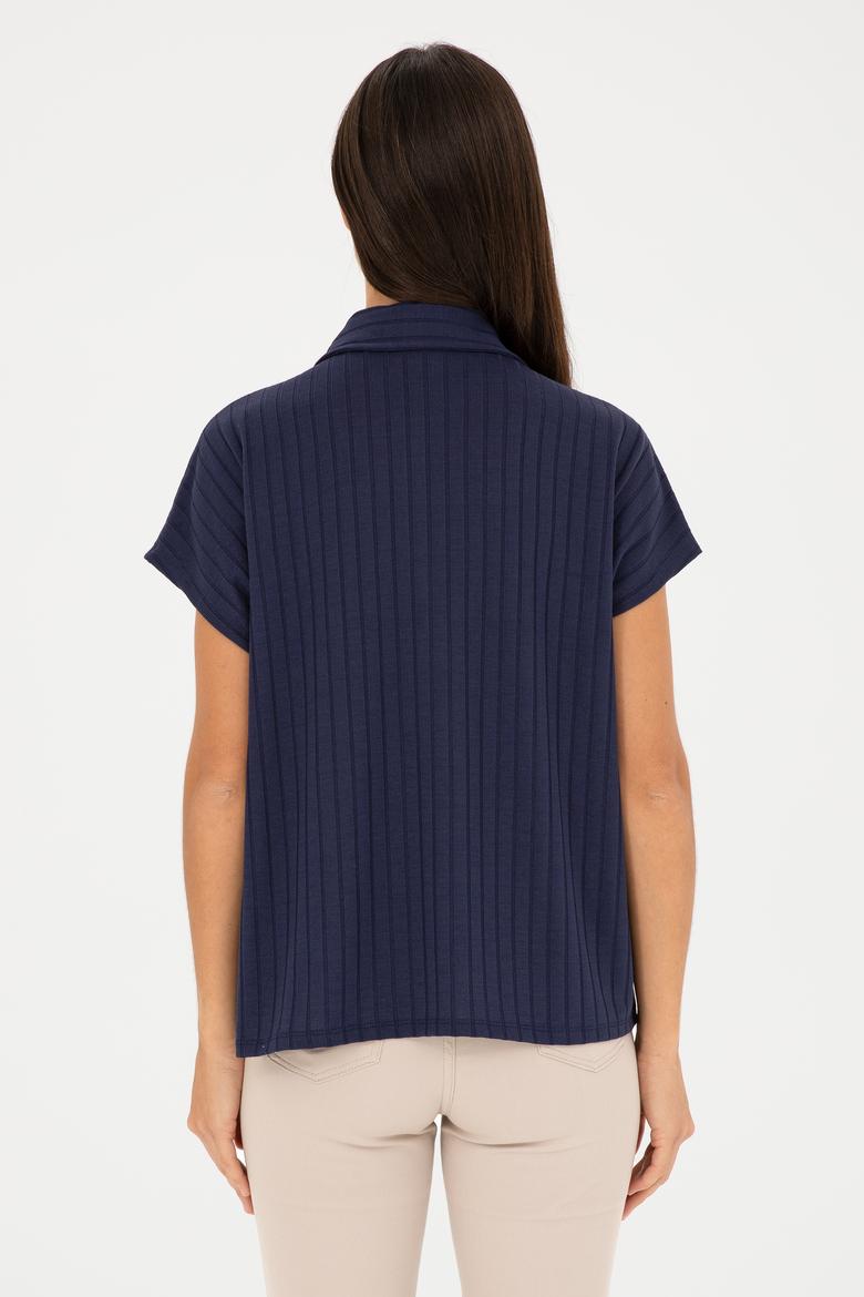 Kadın Lacivert Polo Yaka Tişört - 50281892024