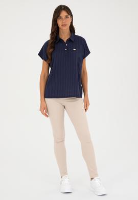 Kadın Lacivert Polo Yaka Tişört - 50281892024