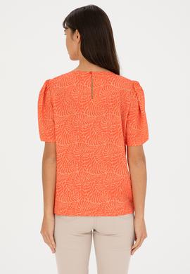 Kadın Nar Çiçeği Kısa Kollu Gömlek - 50283582015