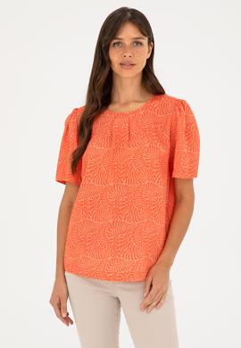 Kadın Nar Çiçeği Kısa Kollu Gömlek - 50283582015