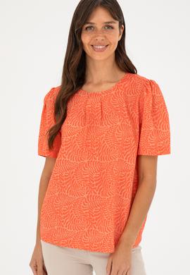 Kadın Nar Çiçeği Kısa Kollu Gömlek - 50283582015