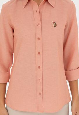 Kadın Pudra Uzun Kollu Basic Gömlek - 50283992053