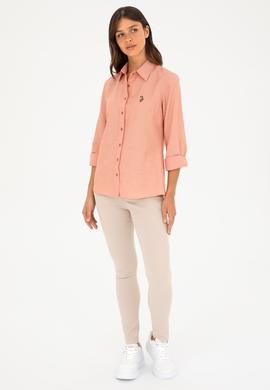 Kadın Pudra Uzun Kollu Basic Gömlek - 50283992053