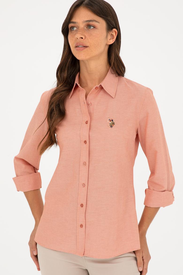 Kadın Pudra Uzun Kollu Basic Gömlek - 50283992053