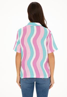 Kadın Menekşe Kısa Kollu Gömlek - 50288518004