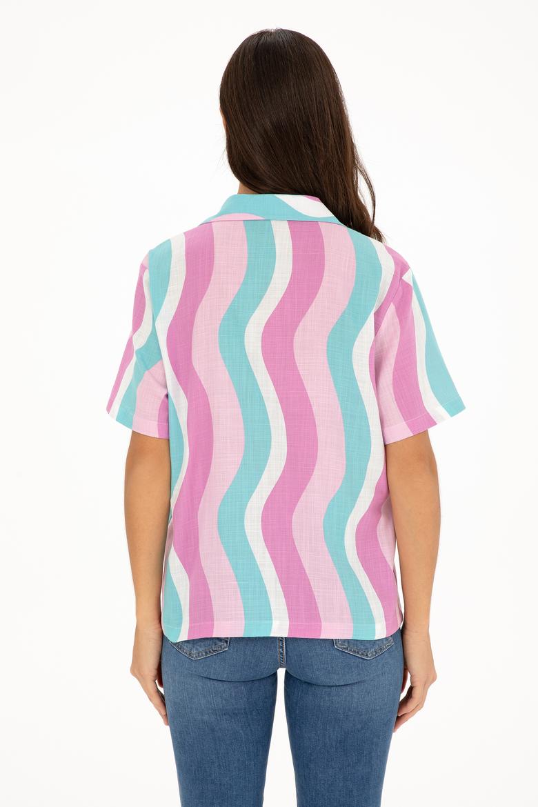 Kadın Menekşe Kısa Kollu Gömlek - 50288518004