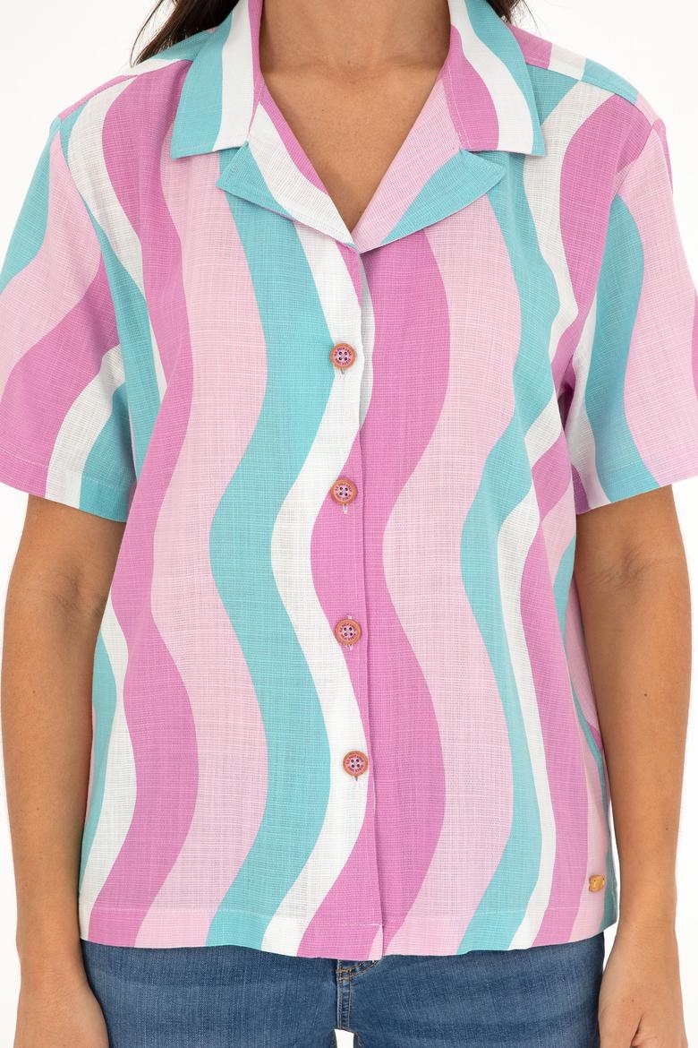 Kadın Menekşe Kısa Kollu Gömlek - 50288518004