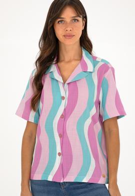 Kadın Menekşe Kısa Kollu Gömlek - 50288518004