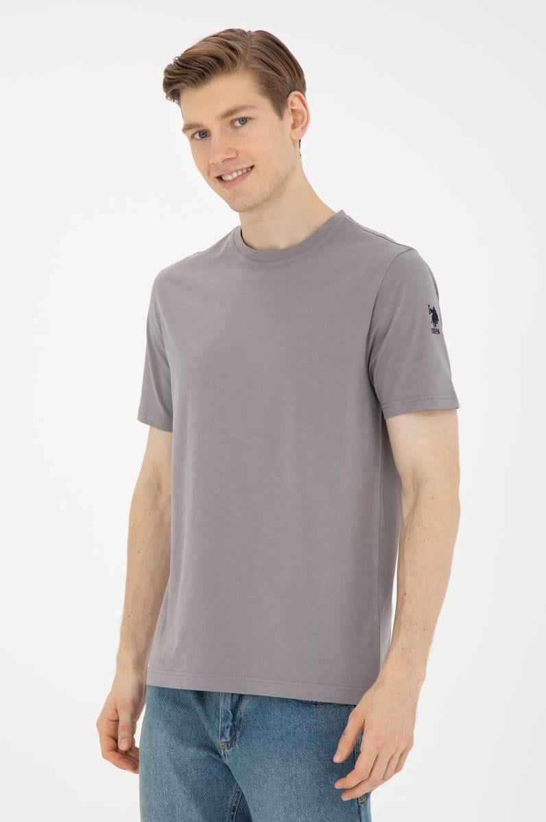 Erkek Gri Basic Tişört