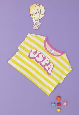 Kız Çocuk Fıstık Bisiklet Yaka Tişört - 50288409003