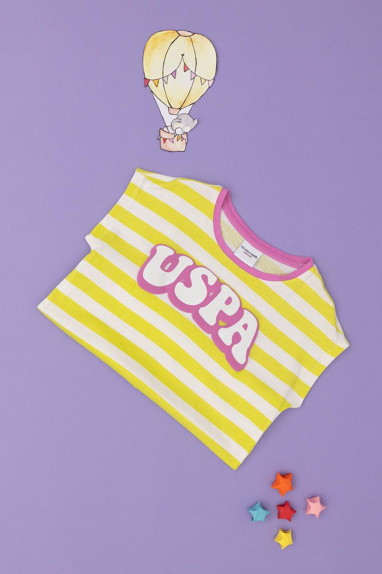 Kız Çocuk Fıstık Bisiklet Yaka Tişört - 50288409003