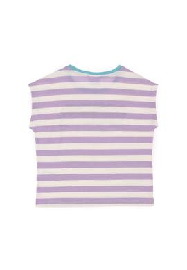 Kız Çocuk Lila Bisiklet Yaka Tişört - 50288409035