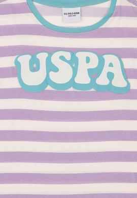 Kız Çocuk Lila Bisiklet Yaka Tişört - 50288409035